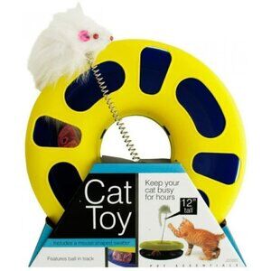 Ball Track Cat Toy with Mouse Swatter